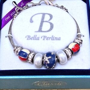 ✨️NEW IN BOX Bella Perlina Red and Blue Charm Bracelet